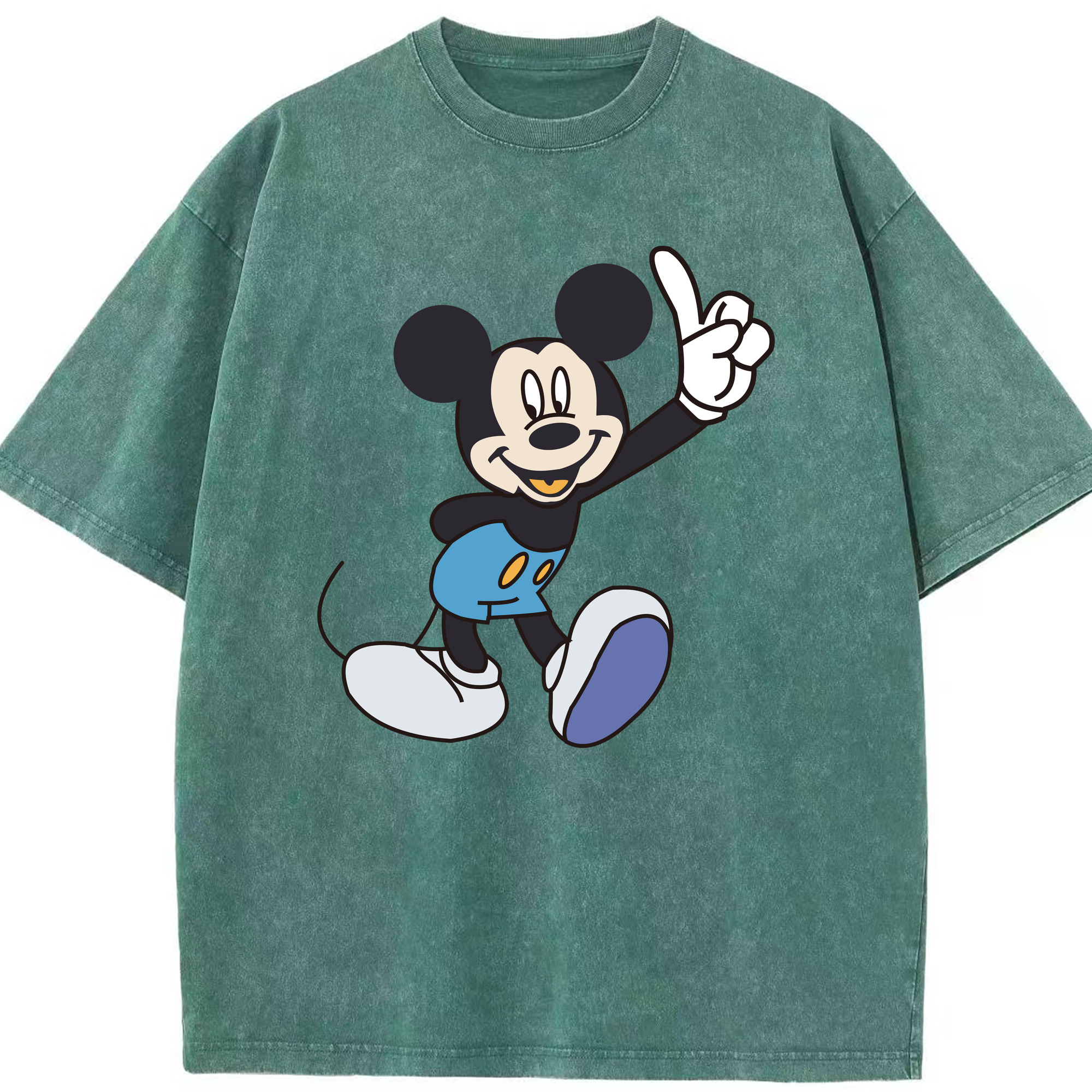 （画像用） ミッキーマウス Mickey Mouse 綿100% ヴィンテージ風 半袖Tシャツ（フロントプリント）